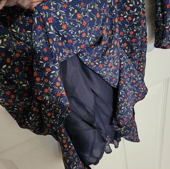 JACK by BB DAKOTA Blue Floral Mini Dress Long sleeves  Size S - Picture 16 of 16